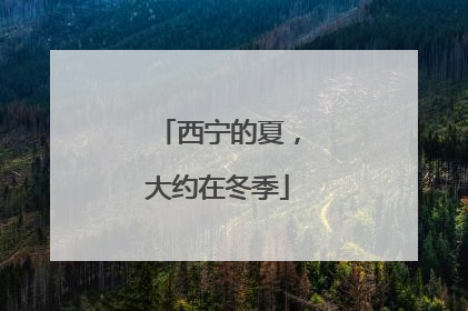 西宁的夏，大约在冬季